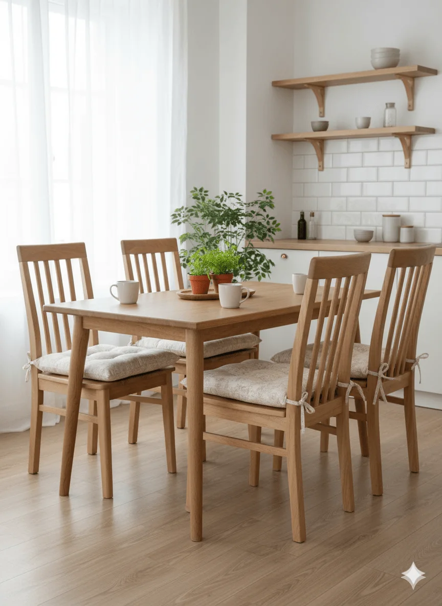 4'lü Bahçe, Balkon, Salon Sandalye Minderi, Bağcıklı