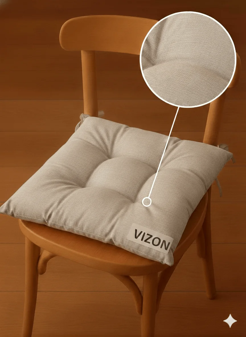 4'lü Bahçe, Balkon, Salon Sandalye Minderi, Bağcıklı